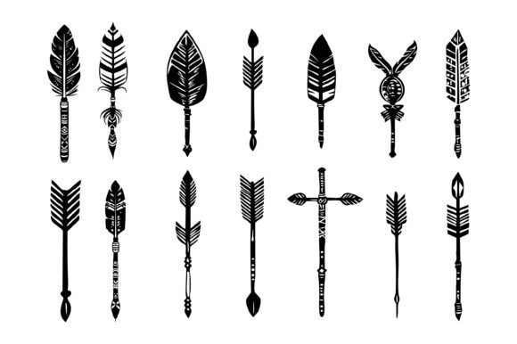 Download Boho Arrows Black Silhouette - Boho arrows Collection