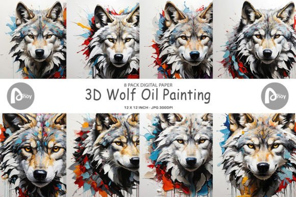 Download Digital Paper 3D Wolf Painting - Wolf painting Collection
