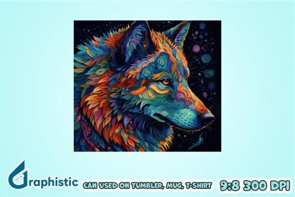 Download Magic Wolf Painting Background - Wolf painting Collection