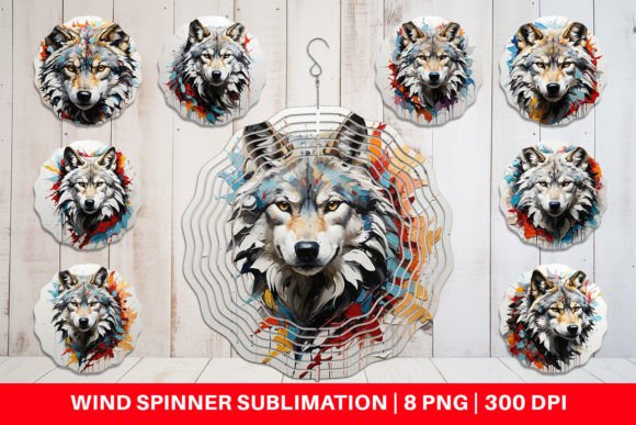 Download Wind Spinner 3D Wolf Painting - Wolf painting Collection