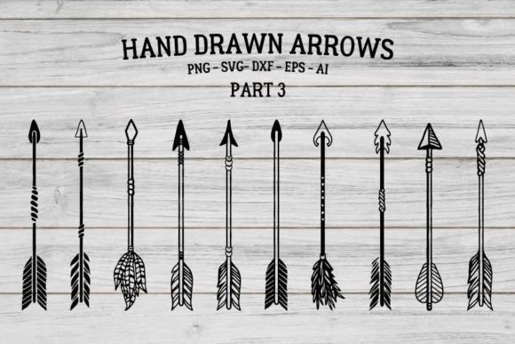 Download Hand Drawn Boho Arrows SVG, Vector &amp; PNG - Boho arrows Collection