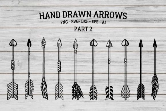 Download Hand Drawn Boho Arrows SVG, Vector &amp; PNG - Boho arrows Collection