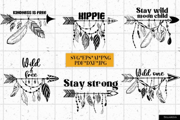 Download Tribal Boho Arrows SVG PNG EPS - Boho arrows Collection