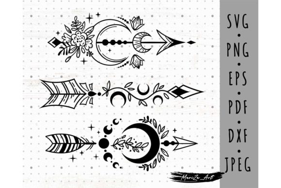 Download Celestial Boho Arrows SVG PNG Bundle - Boho arrows Collection