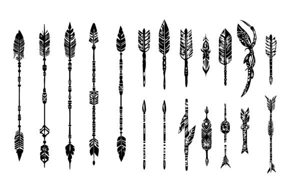 Download Boho Arrows Black Silhouette Set - Boho arrows Collection