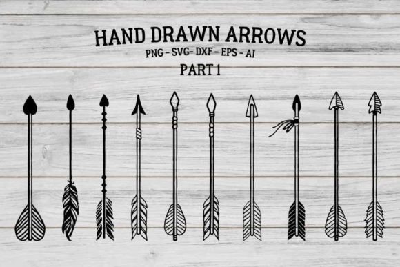 Download Hand Drawn Boho Arrows SVG, Vector &amp; PNG - Boho arrows Collection