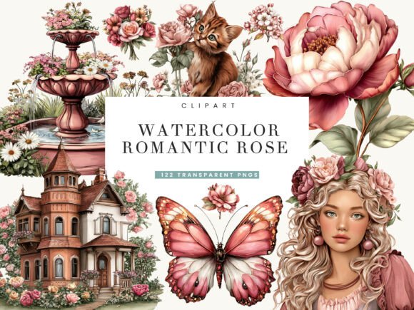 Download Watercolor Romantic Rose Clipart - Romantic rose clipart Collection