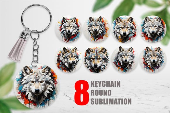 Download Keychain 3D Wolf Painting - Wolf painting Collection