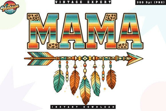Download Mama Western Aesthetic Feather Arrow PNG - Premium Bundle