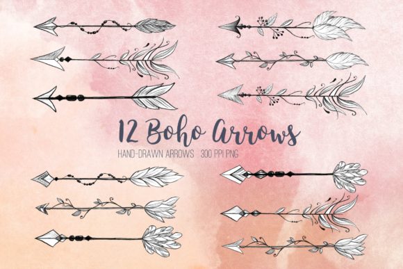 Download Hand Drawn Boho Arrows Clipart - Boho arrows Collection